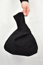 Black Corduroy Wristlet Pouch Bag
