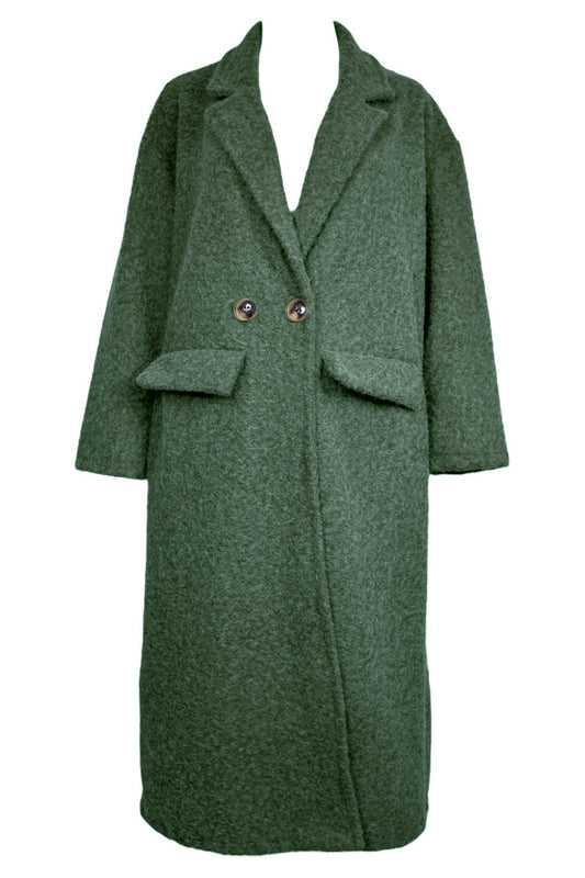 Forest Green Woollen Duster Coat