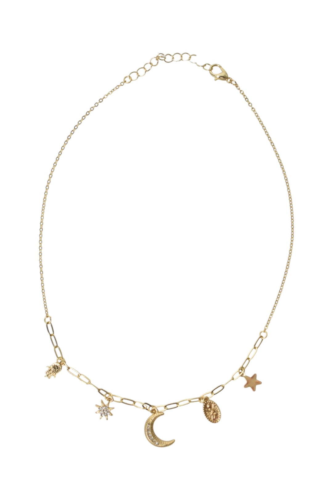 Gold Moon & Stars Mini Charm Necklace