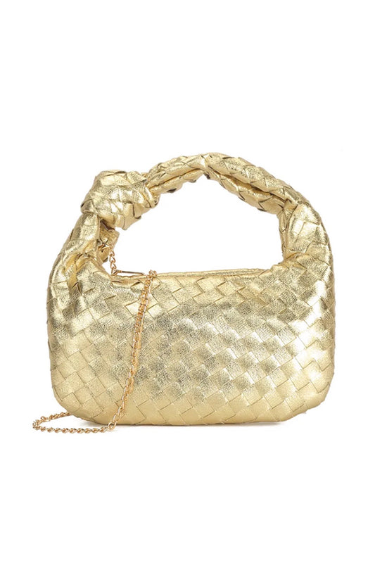 Gold Woven Knotted Grab Bag