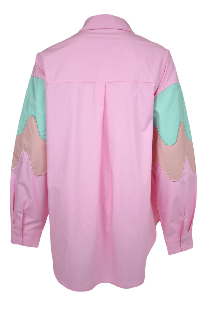 Pink Pastel Contrast Sleeve Shirt