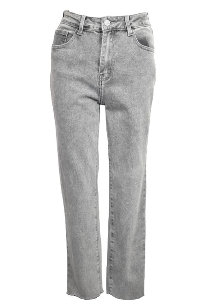 Grey Wash Denim Mom Jeans