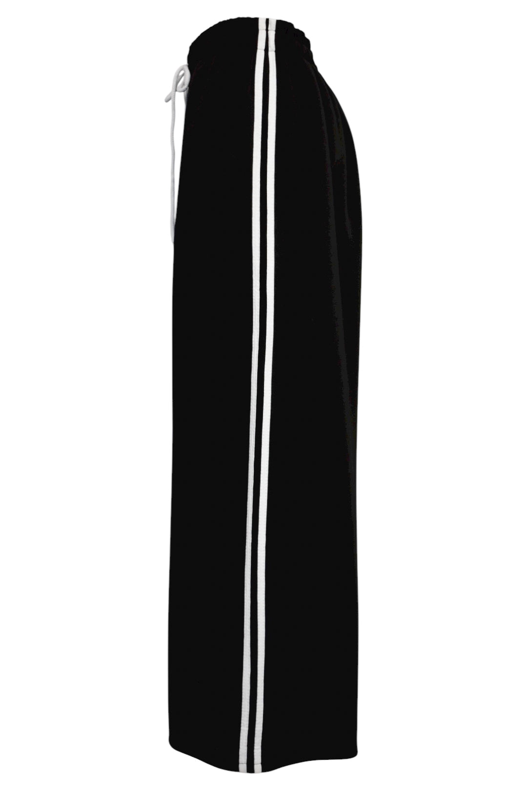 Black & White Side Stripe Wide Leg Joggers