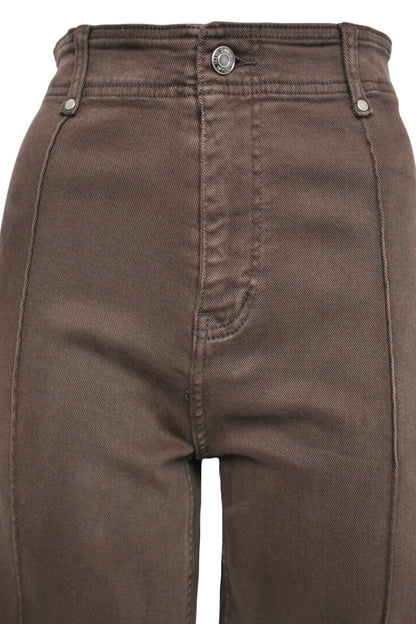 Brown Wide Leg Jeans