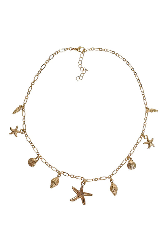 Gold Mini Shell Charm Necklace
