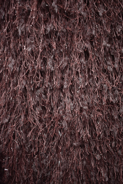 Brown Metallic Thread Fringe Jumper