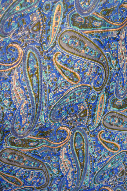 Royal Blue Embellished Paisley Palazzo Trousers