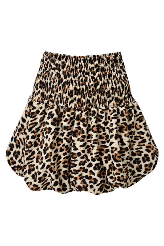 Leopard Print Puff Ball Skirt