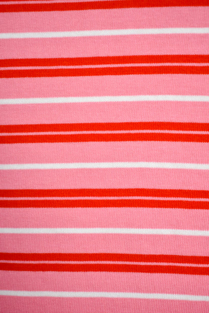 Pink & Red Striped T-Shirt & Shorts Co-ord