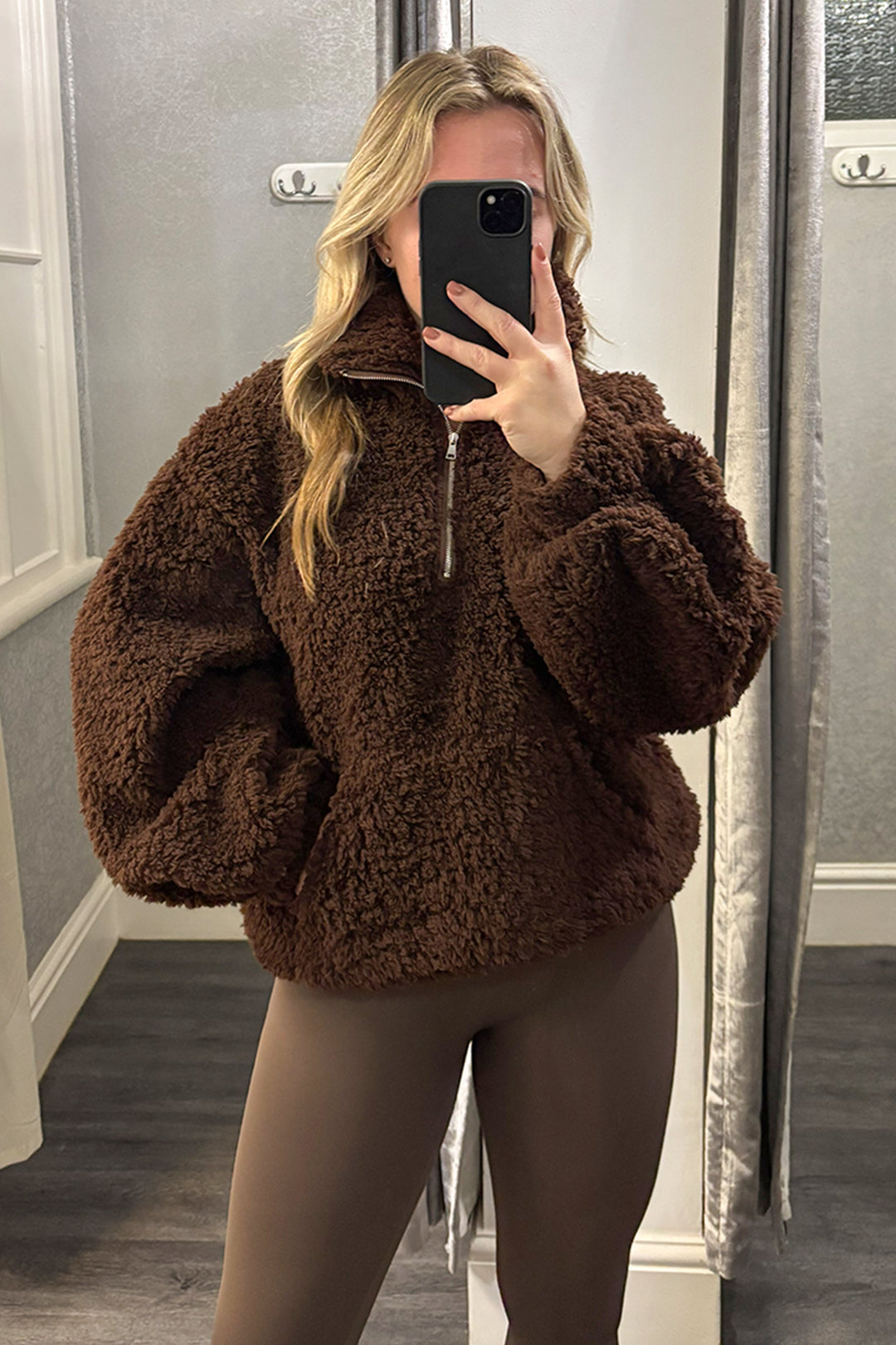 Brown Quarter Zip Fleece