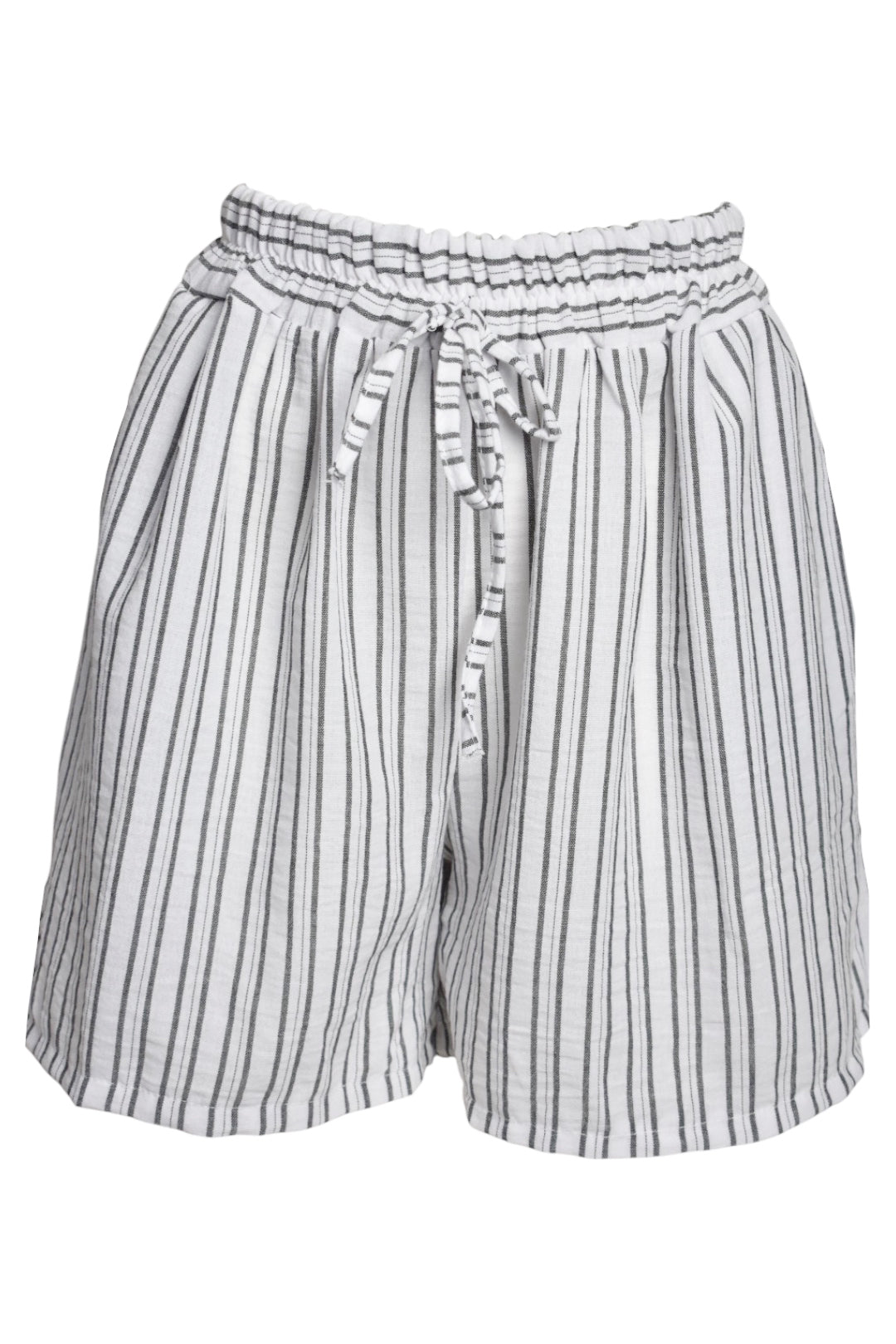 White Striped Wide Leg Shorts
