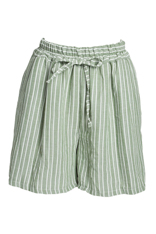 Sage Striped Wide Leg Shorts