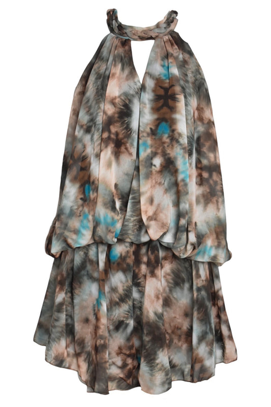 Brown & Blue Tie Dye Playsuit