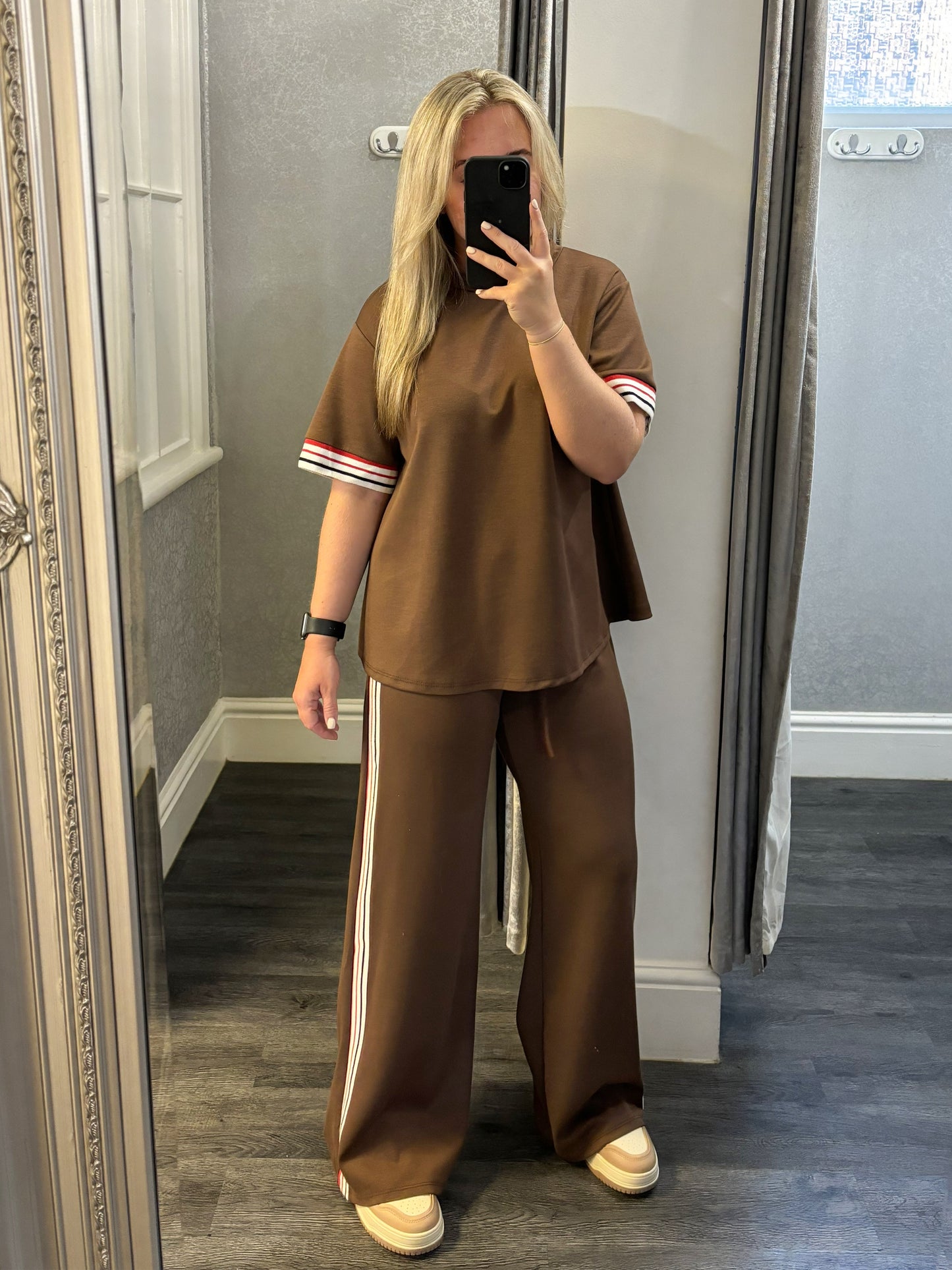 Brown Side Striped Loungesuit