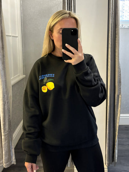 Black 'Freshly Squeezed' Sweatshirt