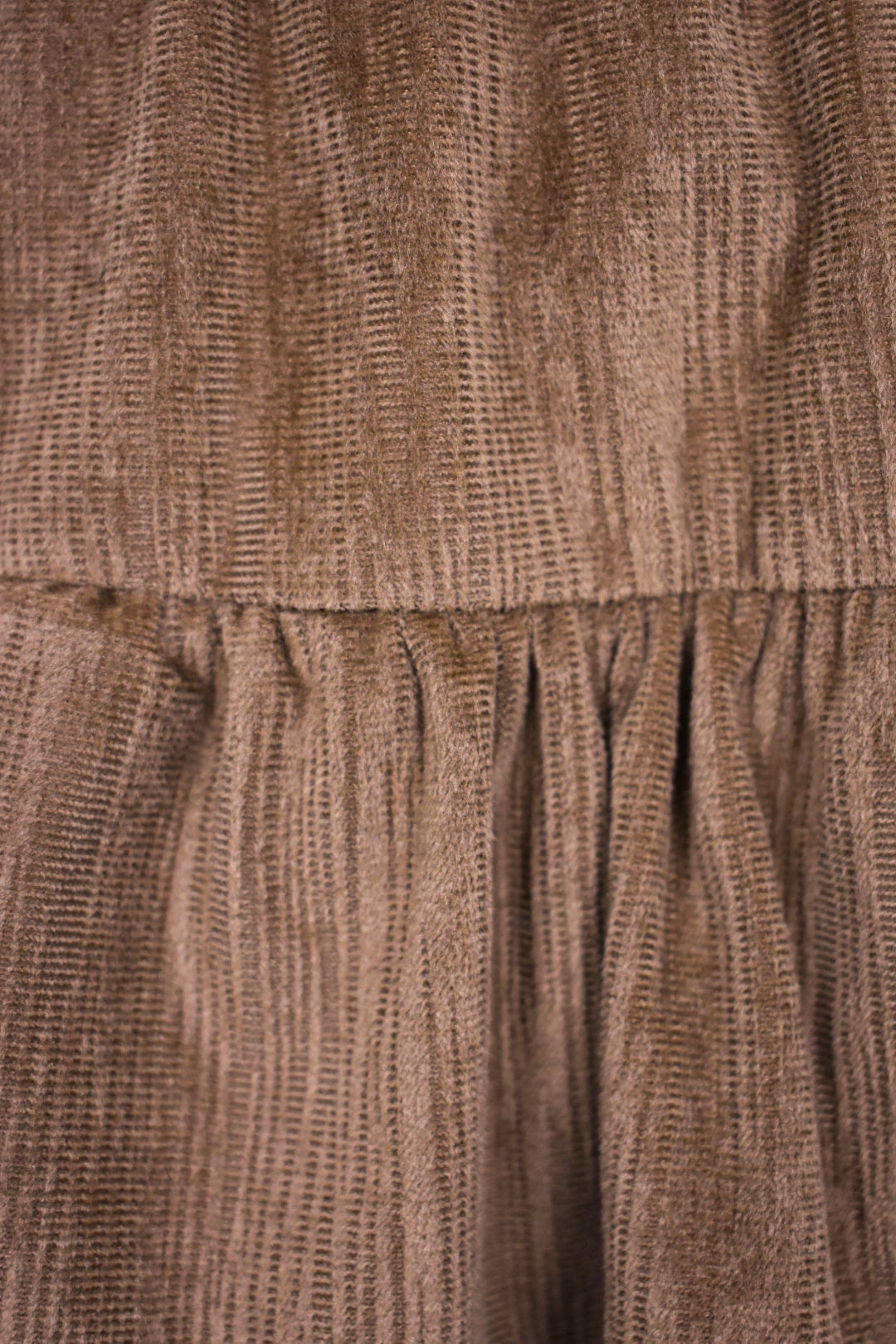 Brown Velvet Tiered Ruffle Skirt