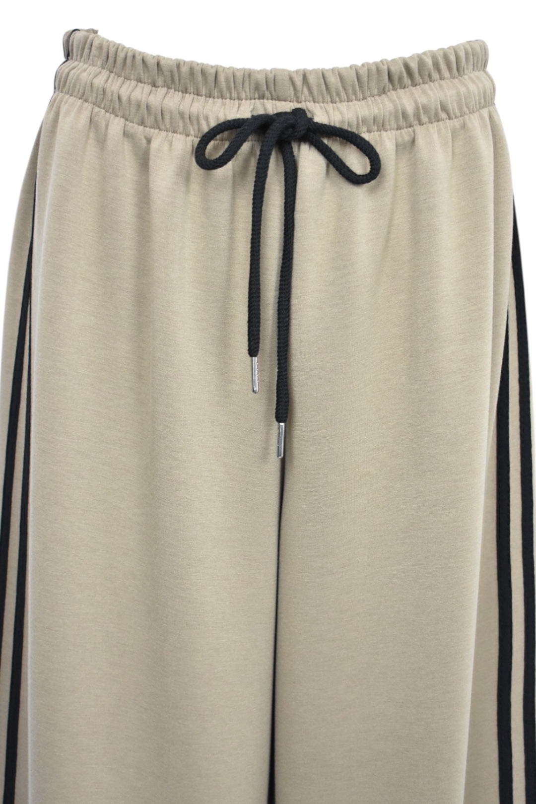 Taupe & Black Side Stripe Wide Leg Joggers