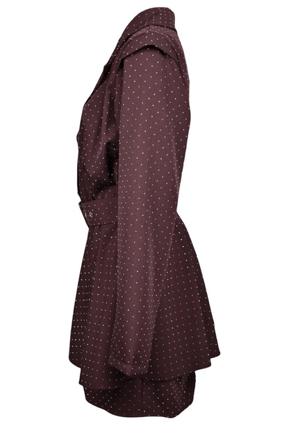 Brown Diamante Belted Playsuit