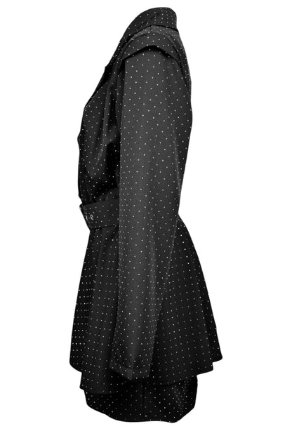 Black Diamante Belted Playsuit