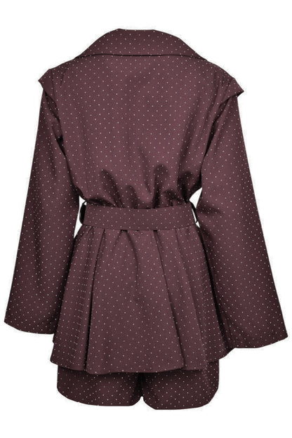 Brown Diamante Belted Playsuit