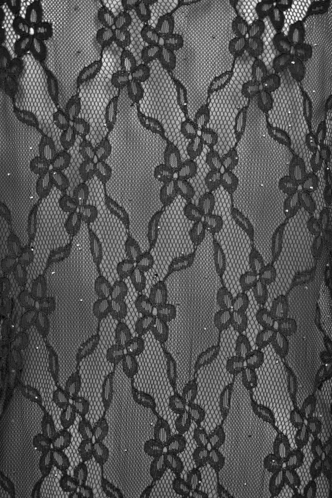 Black Lace & Satin Frill Shirt