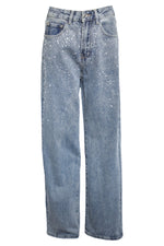 Scattered Diamante Wide Leg Jeans