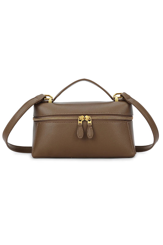 Tan Zipped Mini Vanity Bag