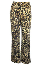 Leopard Print Wide Straight Leg Jeans