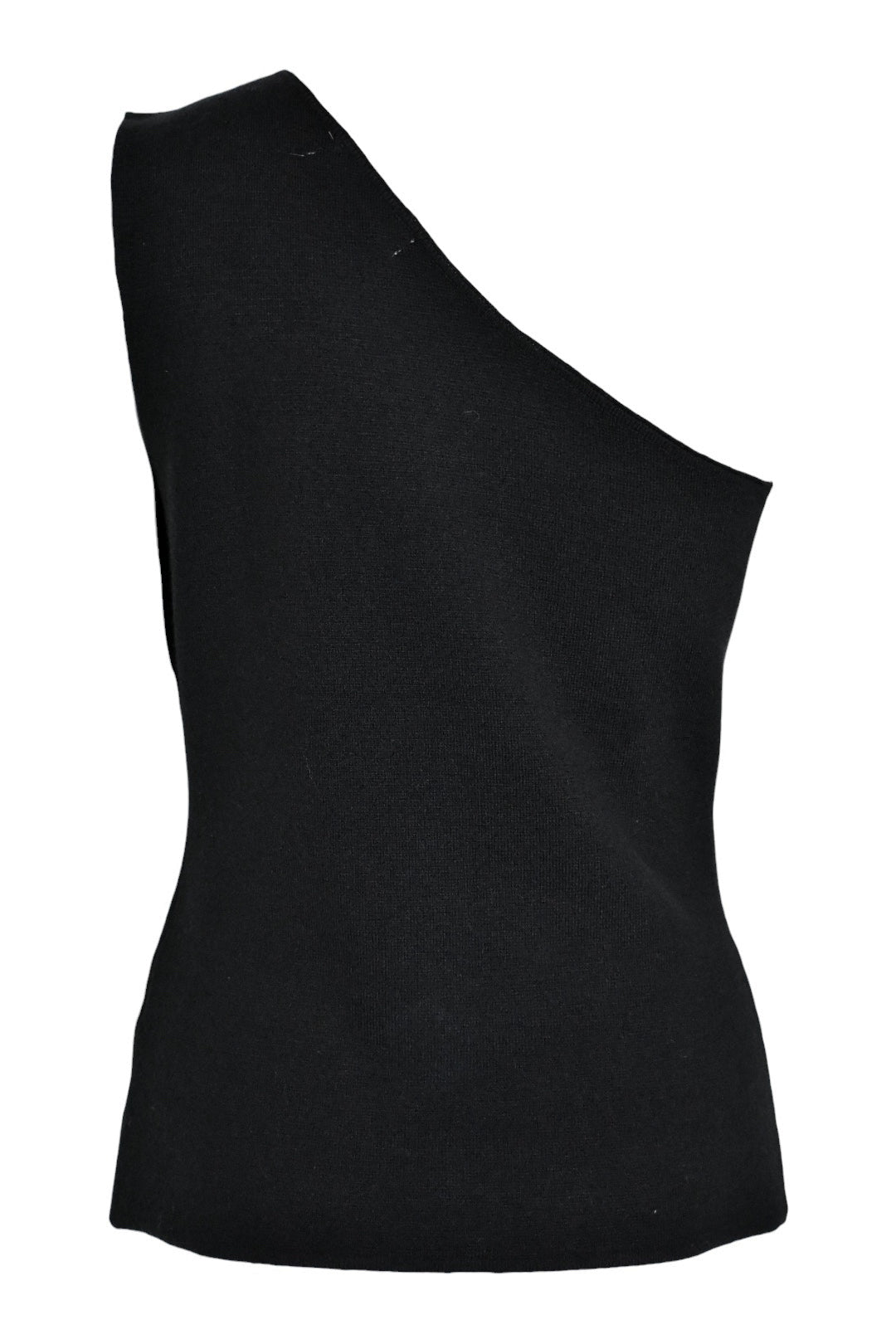 Black Knitted Gold Button One Shoulder Top