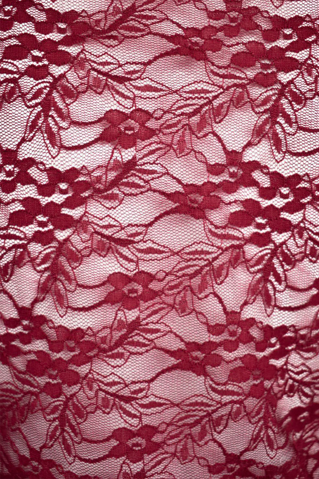 Burgundy Floral Lace Long Sleeve Bodysuit