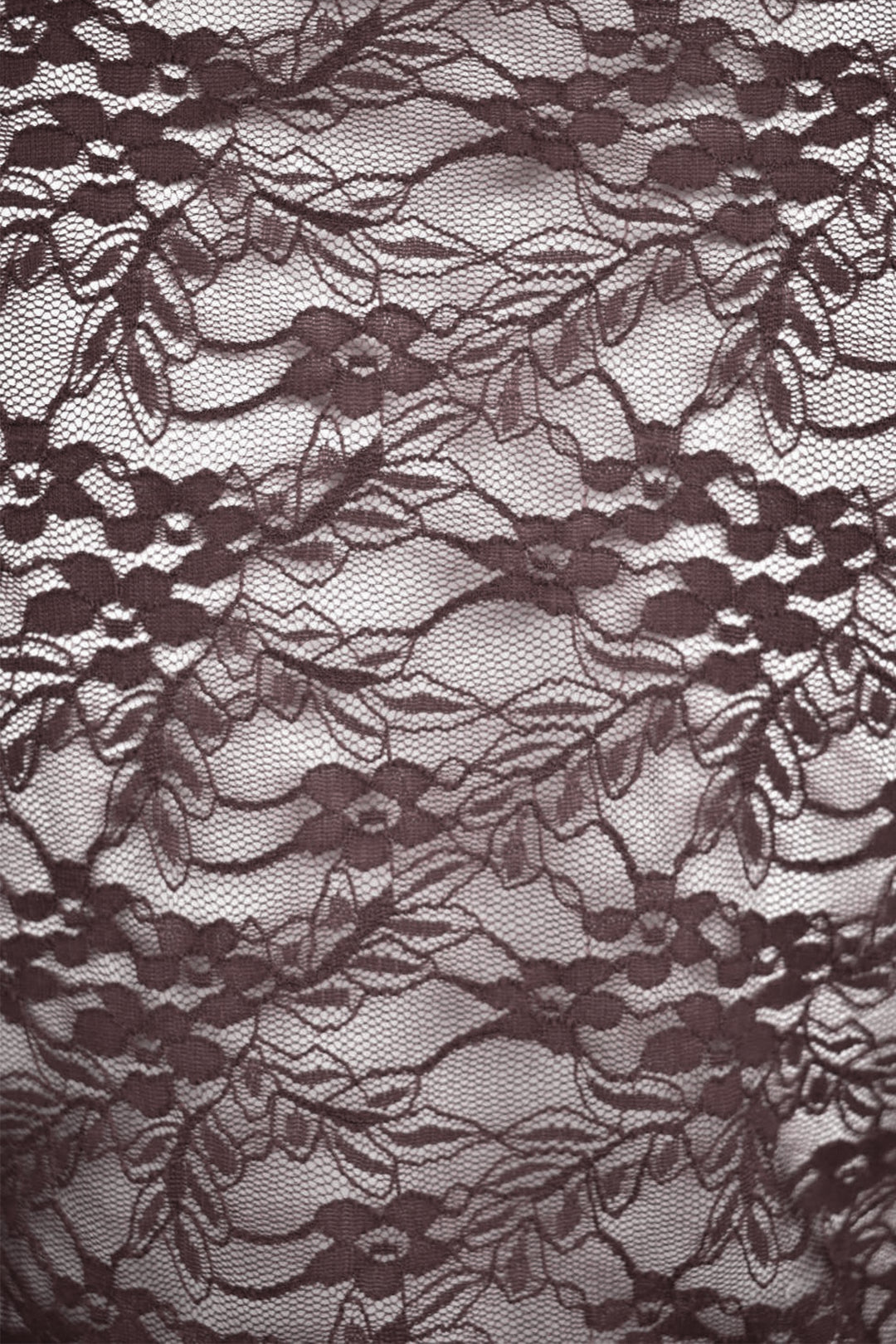 Brown Floral Lace Long Sleeve Bodysuit