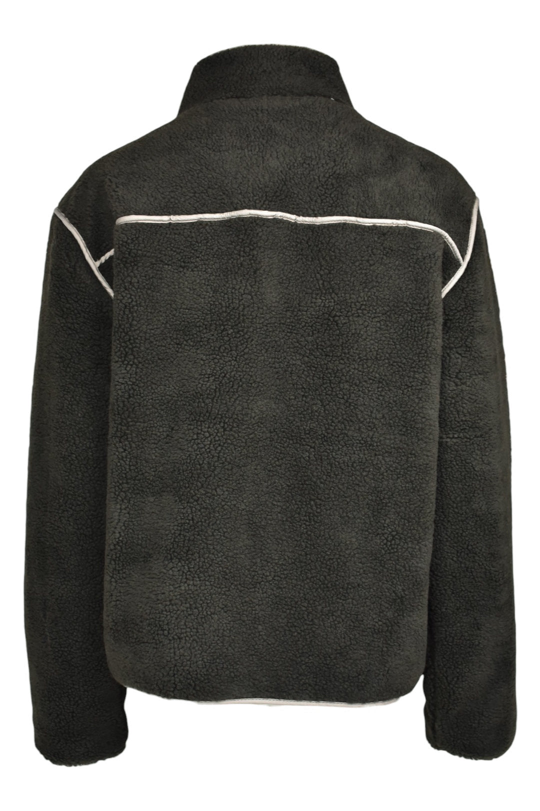 Khaki Contrast Pocket Zip Up Fleece