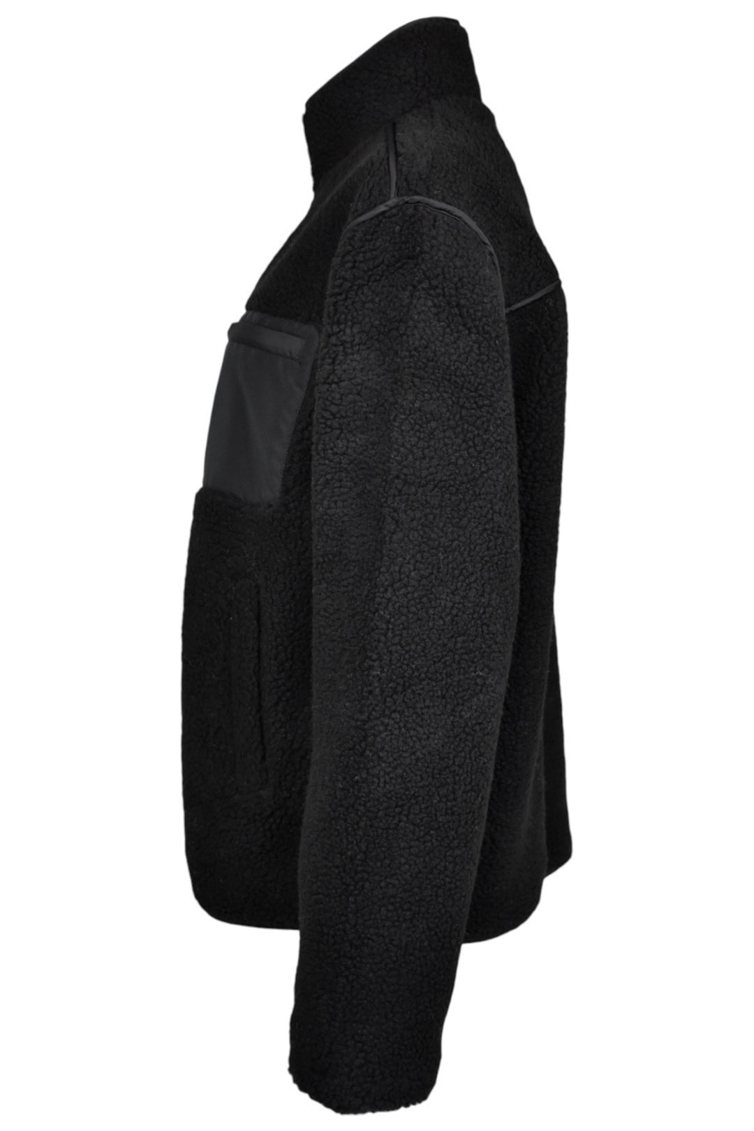 Black Contrast Pocket Zip Up Fleece
