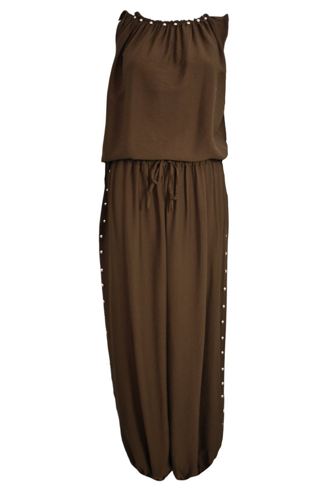 Brown Stud Detail Vest & Cuffed Trousers Co-ord