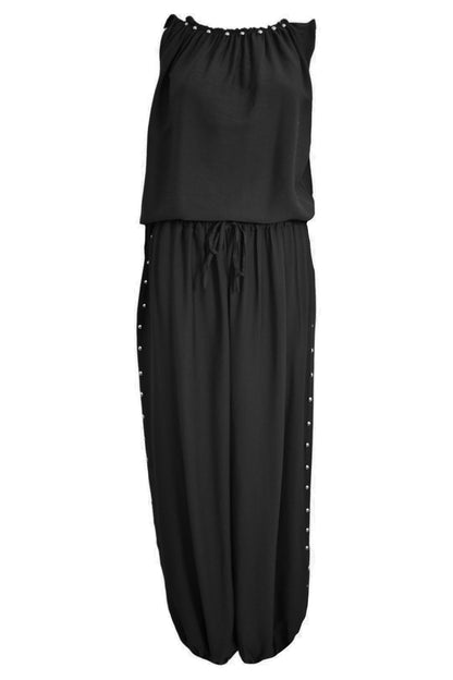 Black Stud Detail Vest & Cuffed Trousers Co-ord