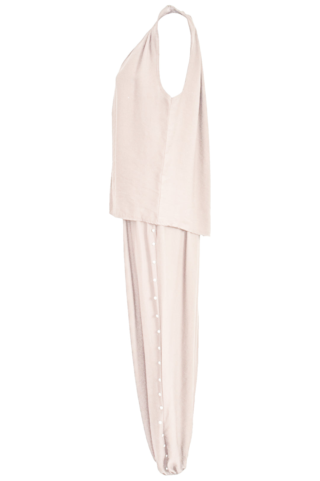Cream Stud Detail Vest & Cuffed Trousers Co-ord