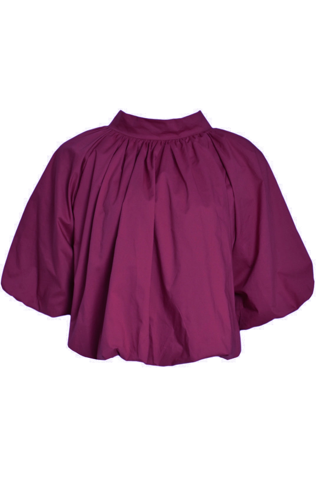 Wine Bubble Hem Tie Blouse