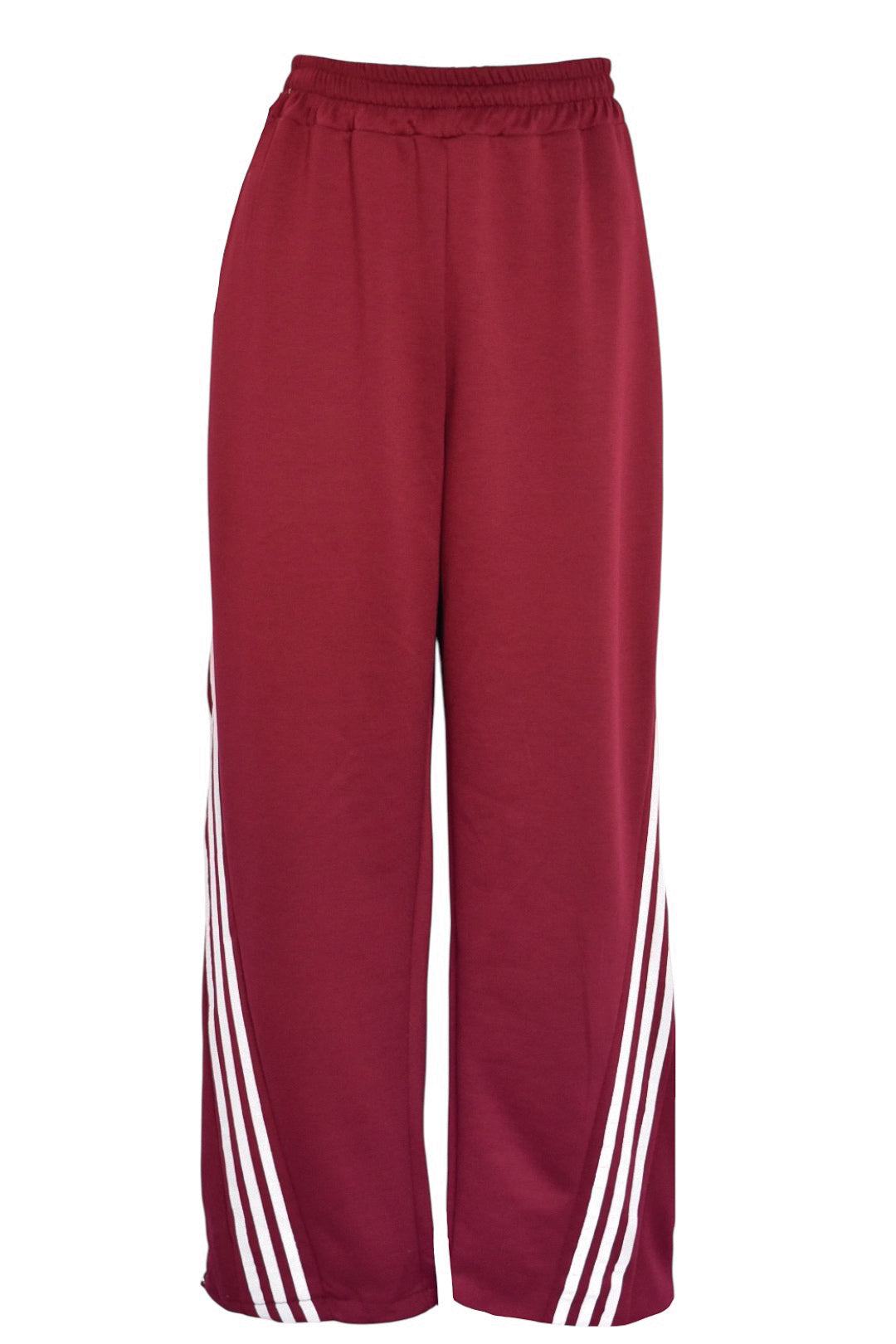 Wine Diagonal Striped Side Joggers