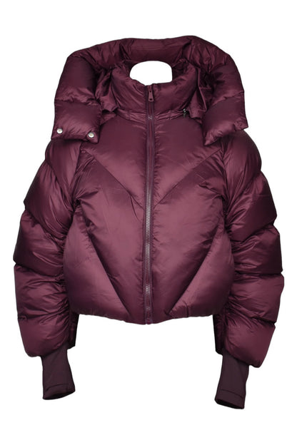 Burgundy Padded Hooded Coat