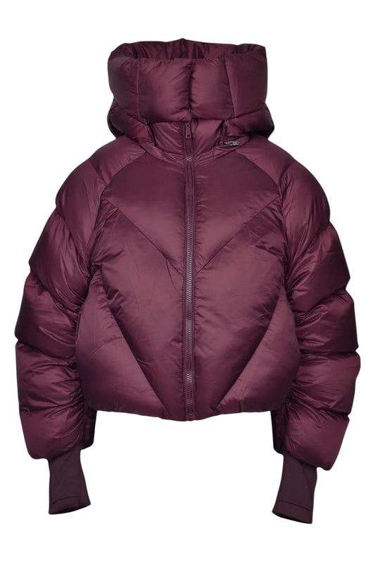 Burgundy Padded Hooded Coat