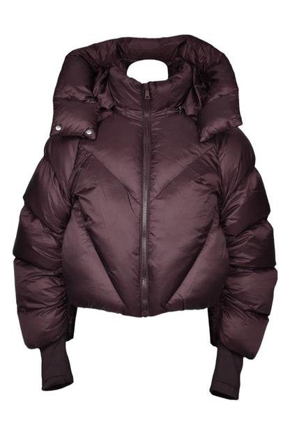 Brown Padded Hooded Coat