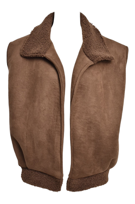 Brown Faux Sheepskin Gilet