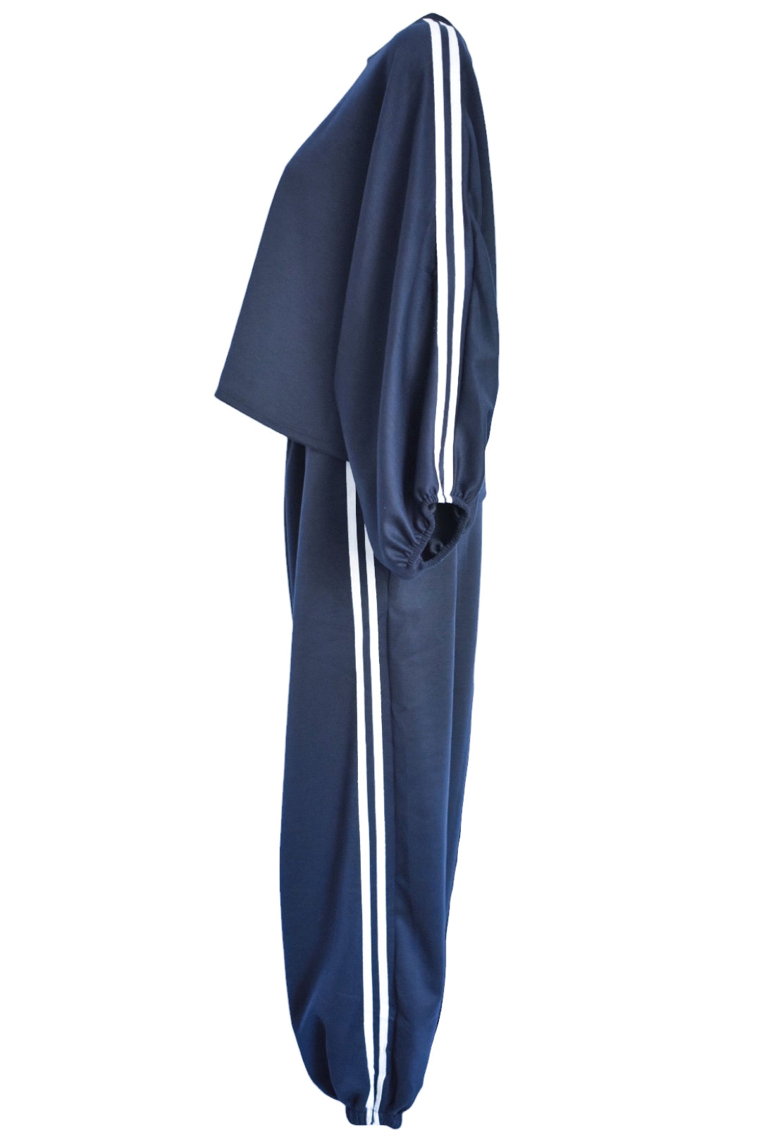 Navy Striped Cuffed Joggers Loungesuit