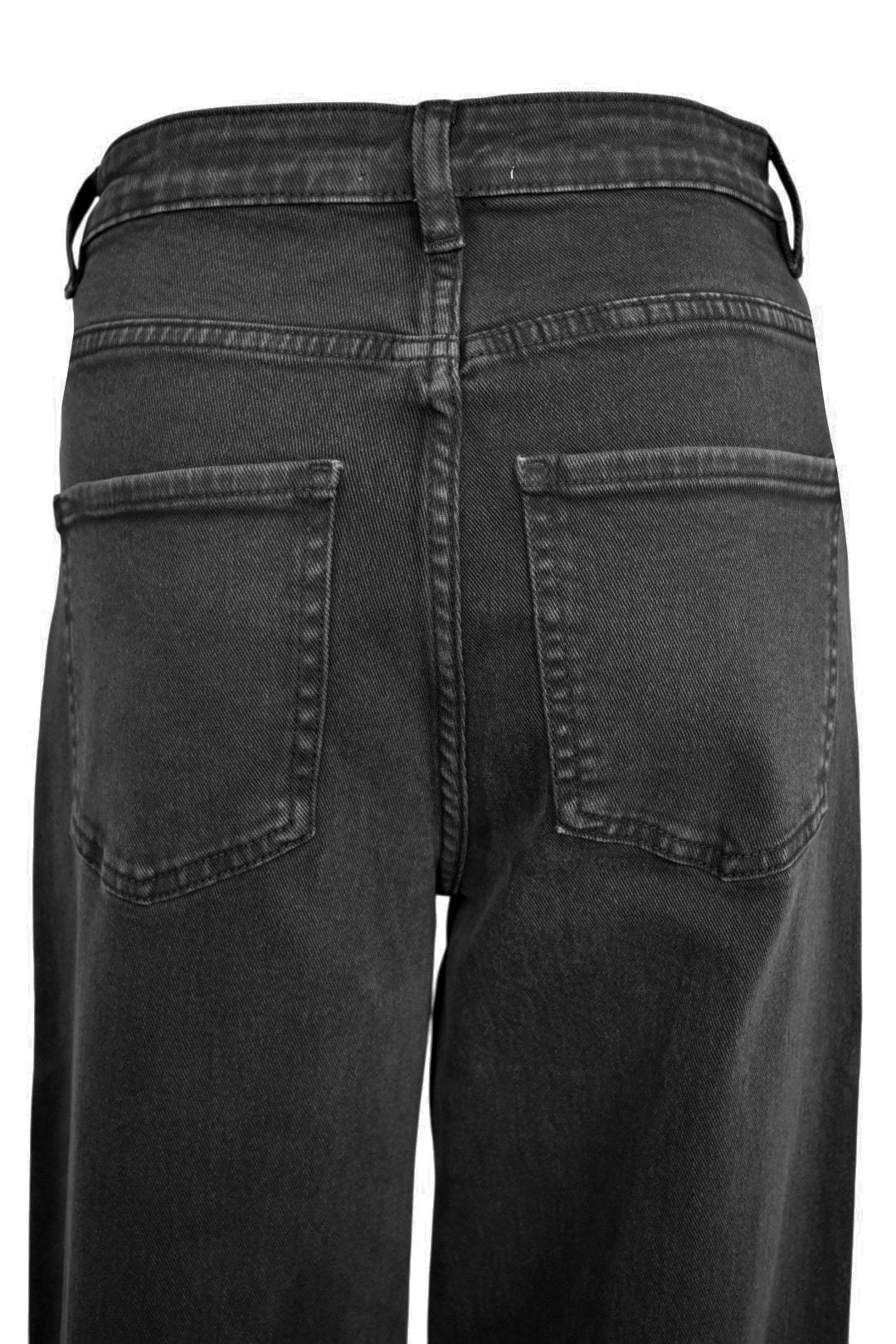 Black Overlap Dad Fit Jeans