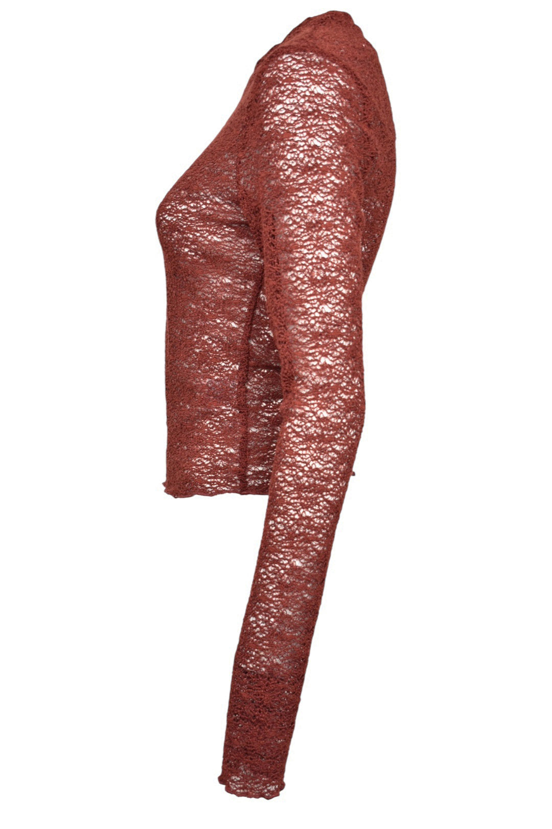 Rust Mesh Long Sleeve Top