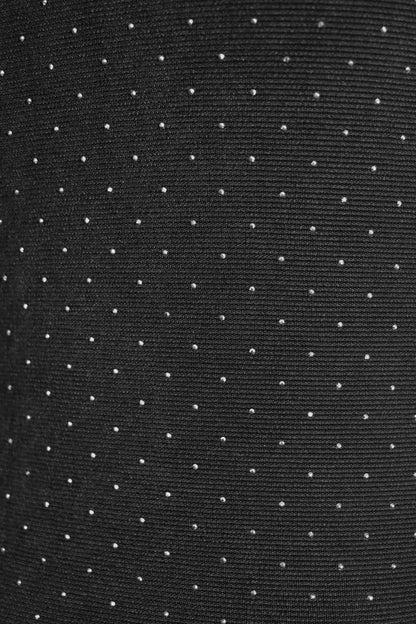 Black Diamante Ruched Long Sleeve Bodysuit