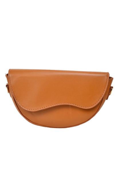 Tan Cross Body Saddle Bag