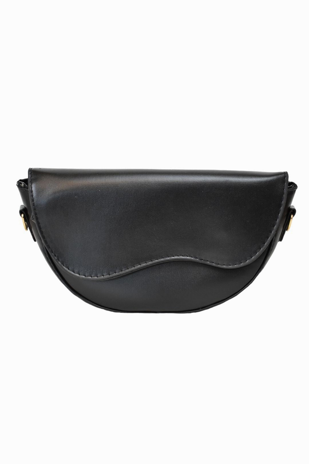 Black Cross Body Saddle Bag