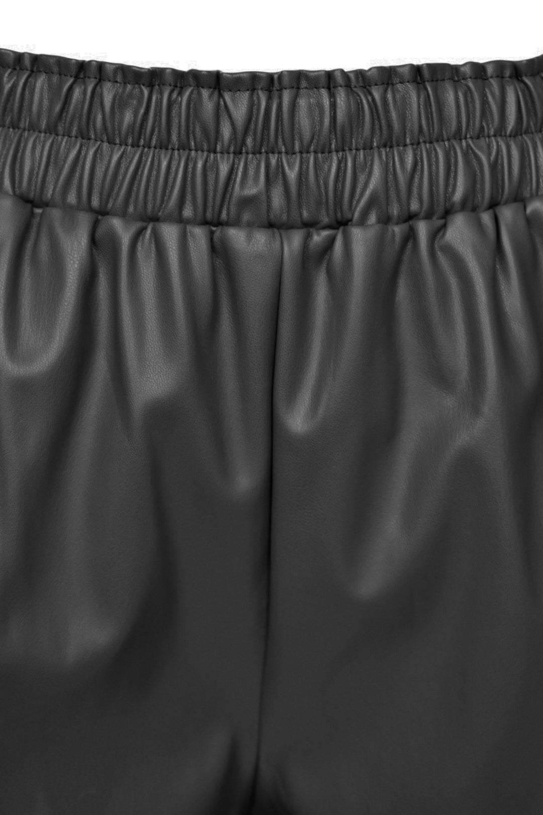 Black Faux Leather Runner Shorts