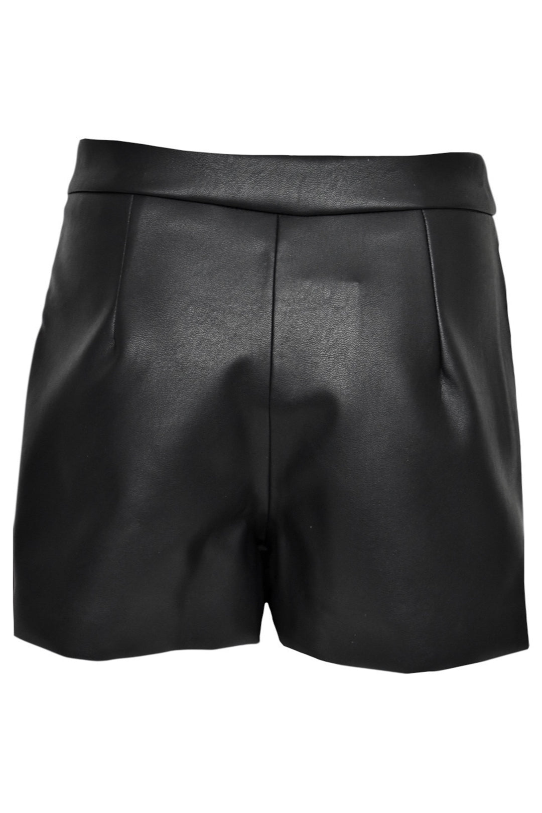 Black Faux Leather Skort